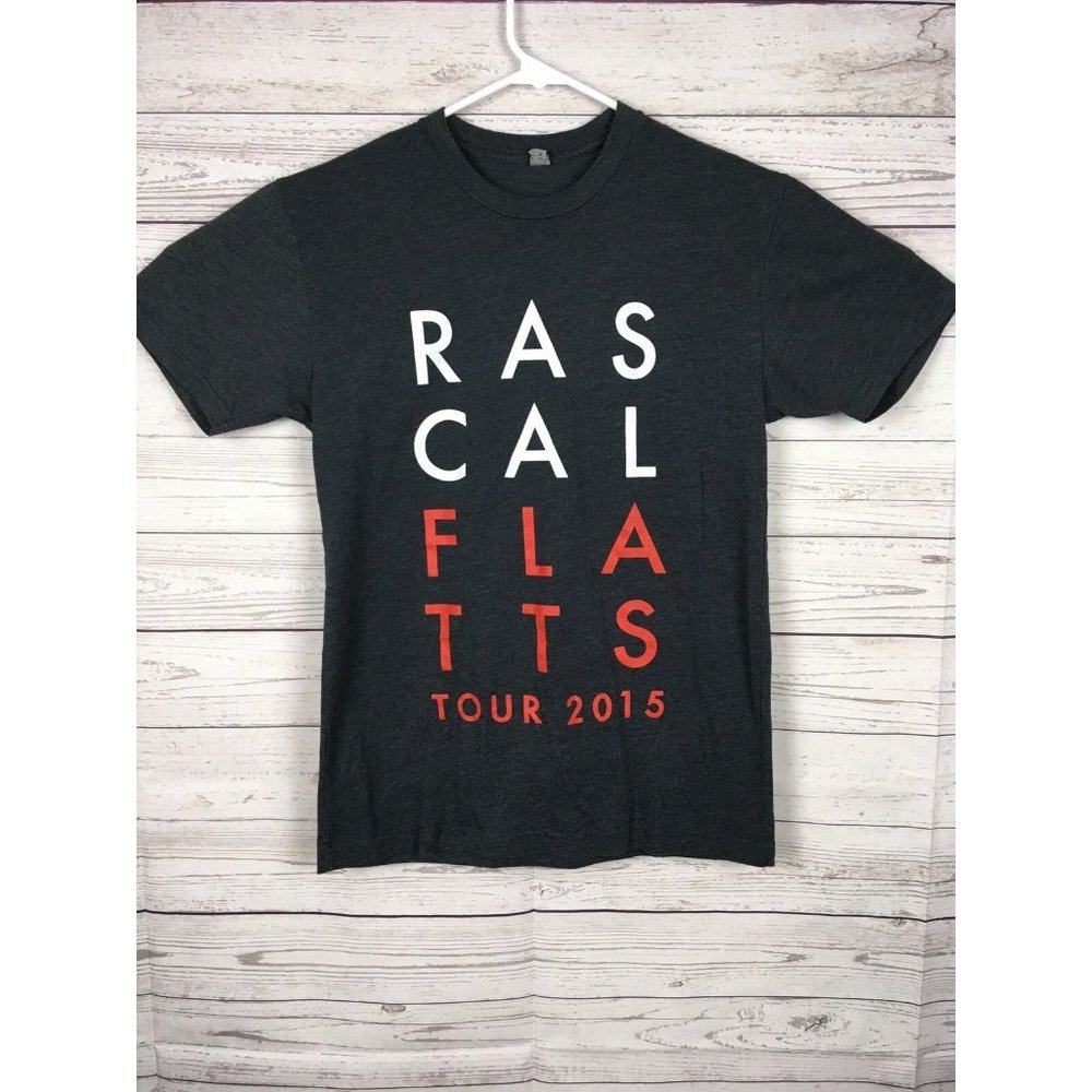 Rascal Flats 2015 Tour Graphic Text Tee T-Shirt Adult Small Unisex Cotton Blend‎